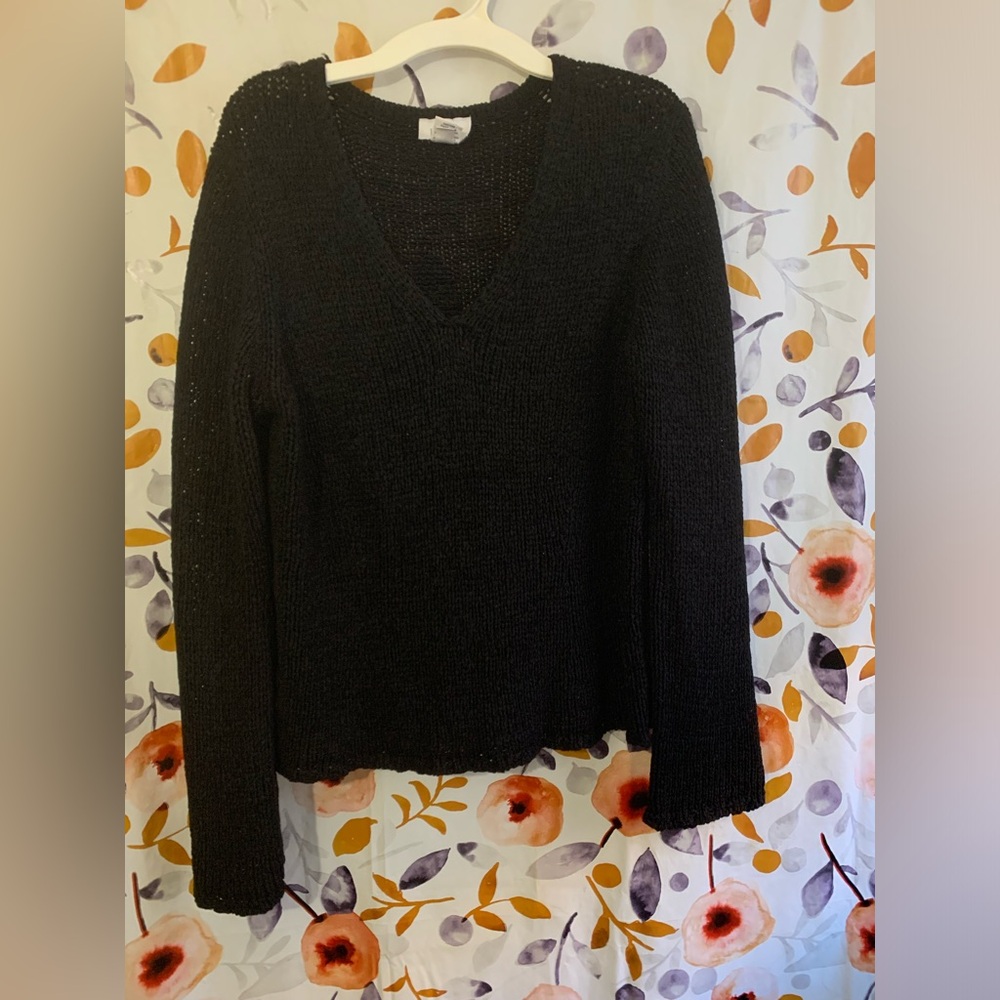 LOFT Open-Knit Crew Sweater Sz L